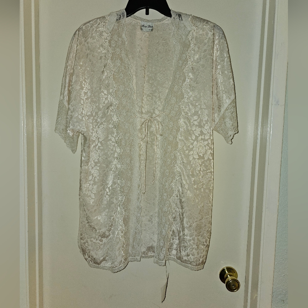 Vintage Miss Dior Rose pink/ Ivory Robe Size L